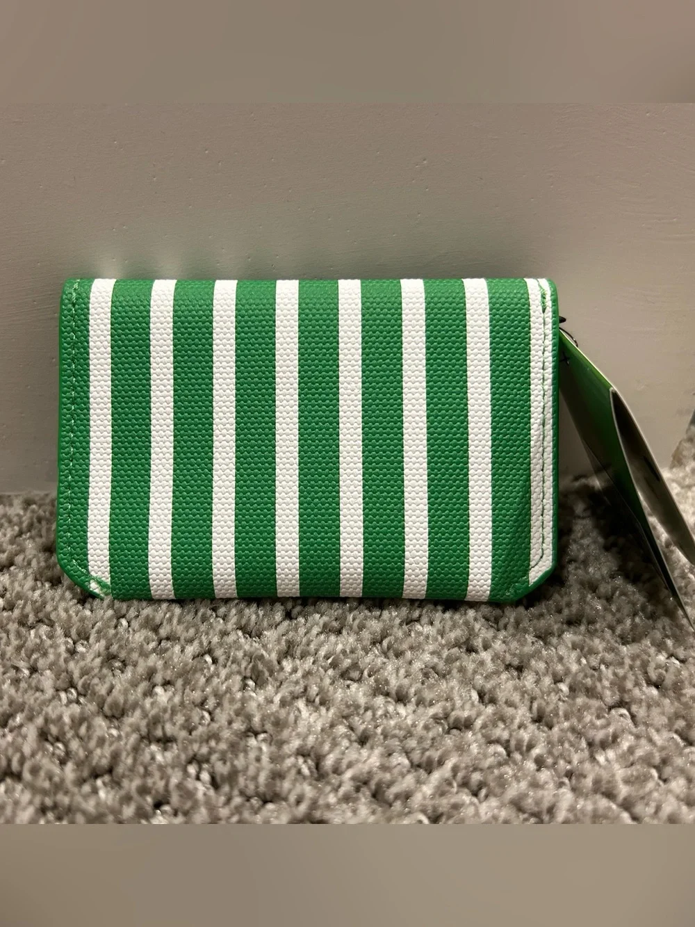 kate spade Green and White Striped Envelope Wallet